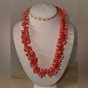Vintage Dyed Coral Beads Jewelry Set